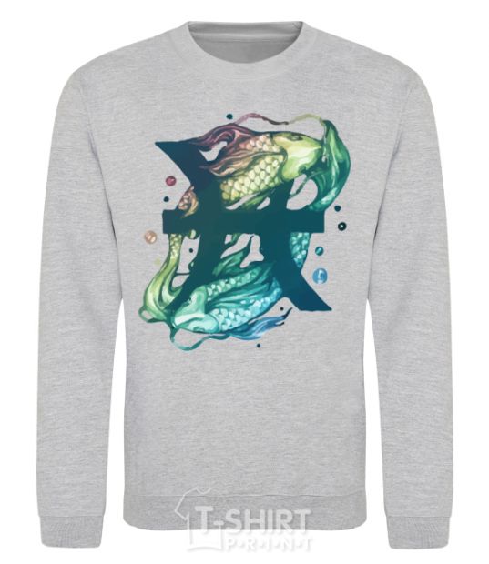 Sweatshirt Pisces zodiac sign sport-grey фото