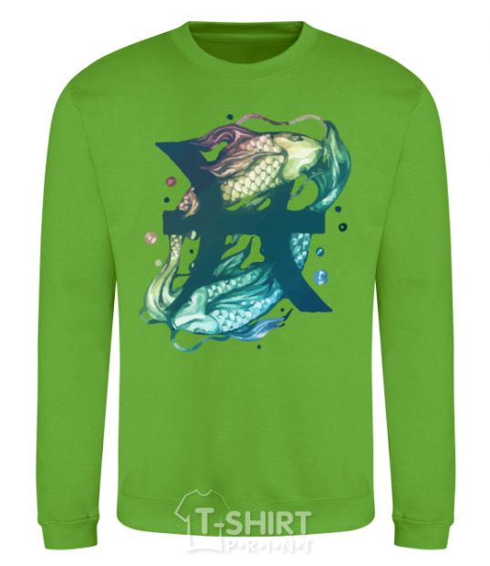 Sweatshirt Pisces zodiac sign orchid-green фото