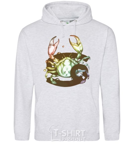 Men`s hoodie Cancer zodiac sign sport-grey фото