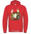 Men`s hoodie Cancer zodiac sign bright-red фото