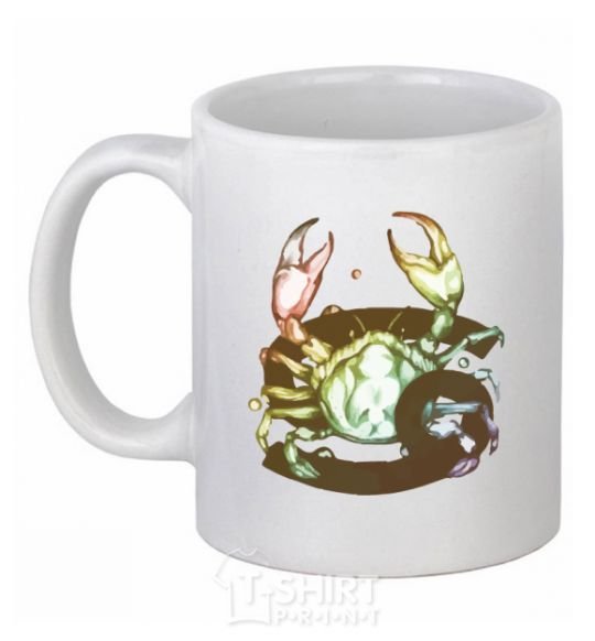 Ceramic mug Cancer zodiac sign White фото