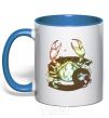 Mug with a colored handle Cancer zodiac sign royal-blue фото