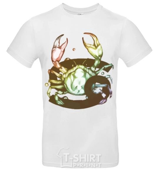 Men's T-Shirt Cancer zodiac sign White фото