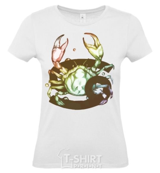 Women's T-shirt Cancer zodiac sign White фото