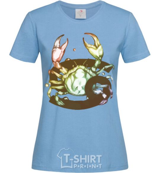 Women's T-shirt Cancer zodiac sign sky-blue фото