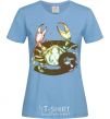 Women's T-shirt Cancer zodiac sign sky-blue фото