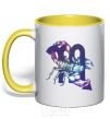 Mug with a colored handle Scorpio zodiac sign yellow фото