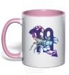 Mug with a colored handle Scorpio zodiac sign light-pink фото