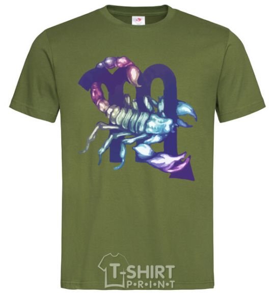Мужская футболка Скорпион знак зодиака Оливковый фото