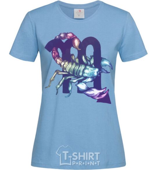 Женская футболка Скорпион знак зодиака Голубой фото