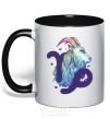 Mug with a colored handle Capricorn zodiac sign black фото