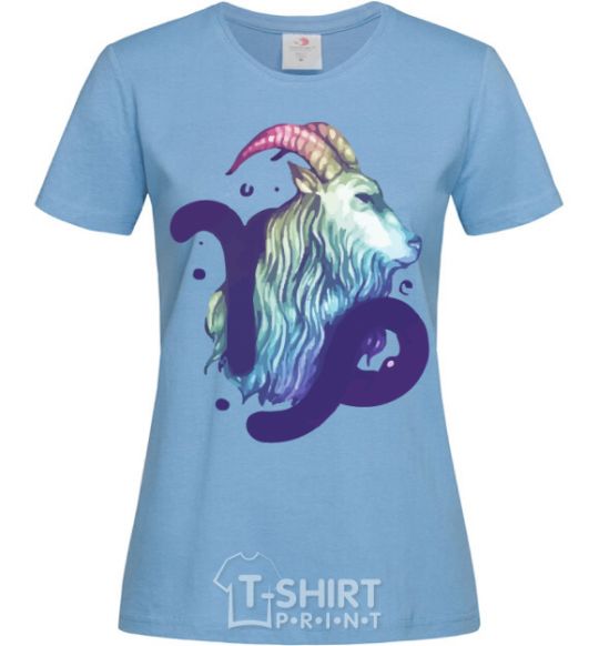Women's T-shirt Capricorn zodiac sign sky-blue фото