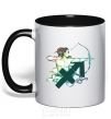 Mug with a colored handle Sagittarius zodiac sign black фото