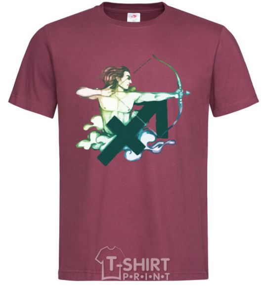 Men's T-Shirt Sagittarius zodiac sign burgundy фото