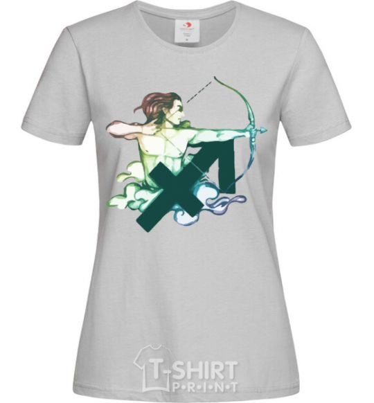 Women's T-shirt Sagittarius zodiac sign grey фото