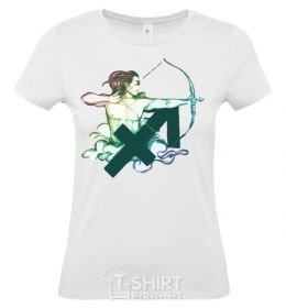 Women's T-shirt Sagittarius zodiac sign White фото