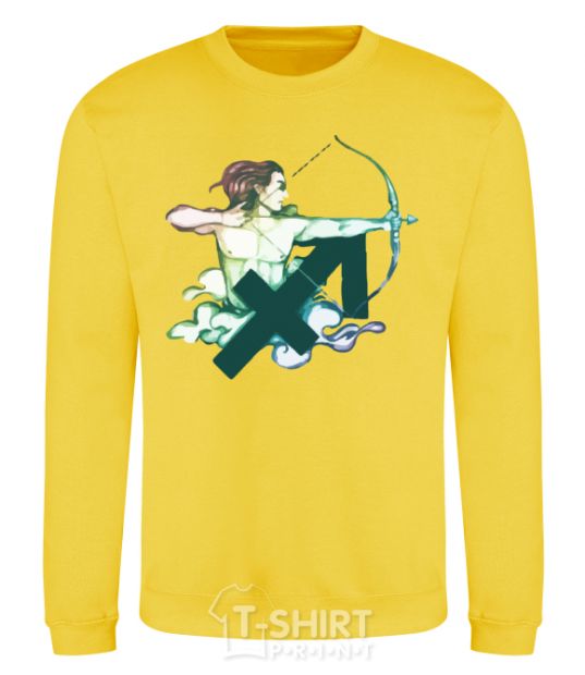 Sweatshirt Sagittarius zodiac sign yellow фото