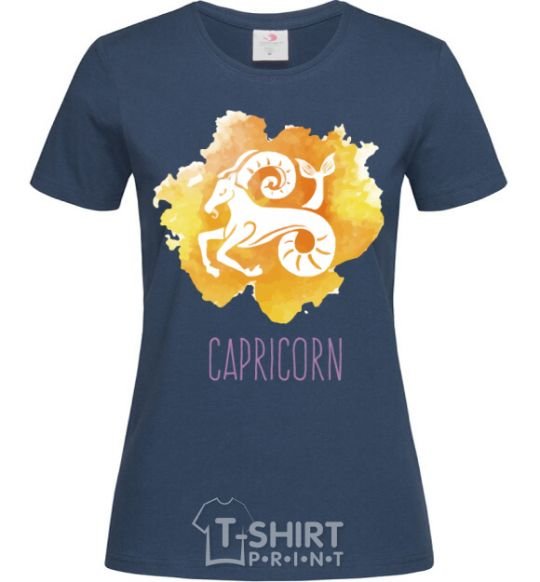 Women's T-shirt Capricorn navy-blue фото
