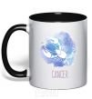 Mug with a colored handle Cancer black фото