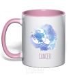 Mug with a colored handle Cancer light-pink фото
