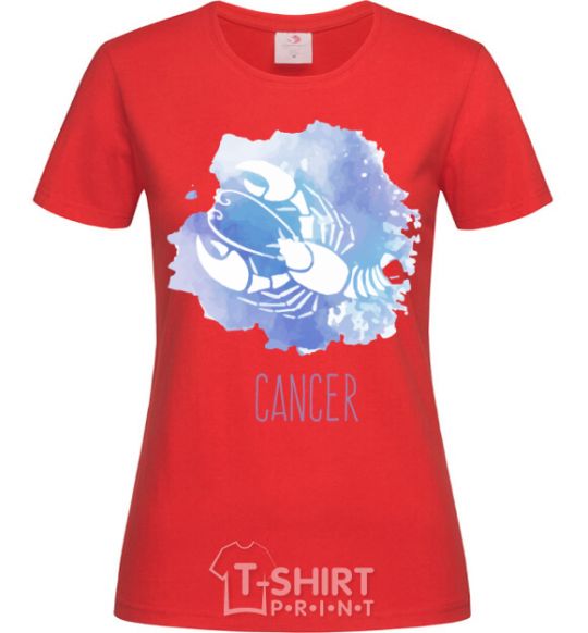 Женская футболка Cancer Красный фото