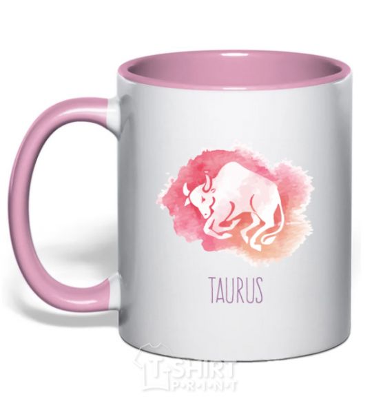 Чашка с цветной ручкой Taurus Нежно розовый фото