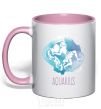 Mug with a colored handle Aquarius light-pink фото
