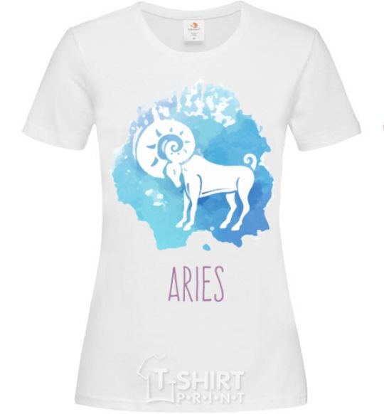 Women's T-shirt Aries White фото