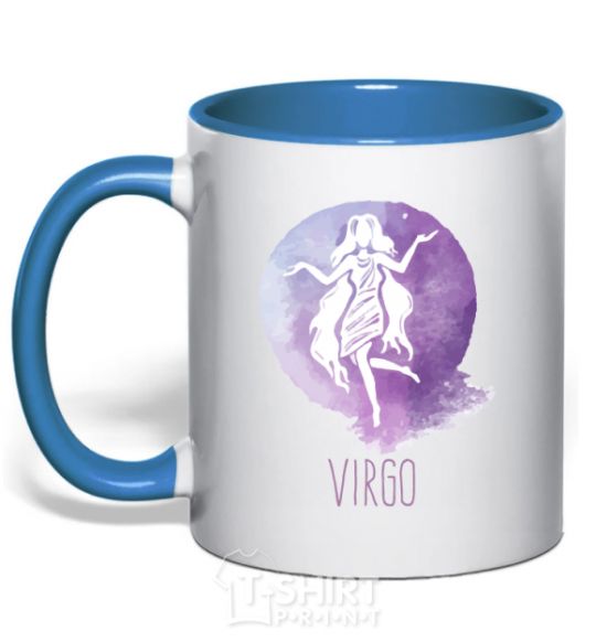 Mug with a colored handle Virgo royal-blue фото