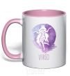 Mug with a colored handle Virgo light-pink фото