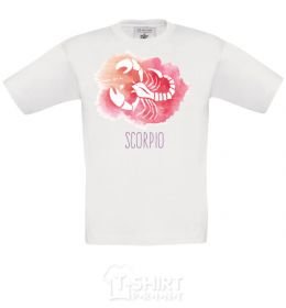 Kids T-shirt Red scorpio White фото