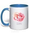Mug with a colored handle Red scorpio royal-blue фото