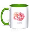 Mug with a colored handle Red scorpio kelly-green фото
