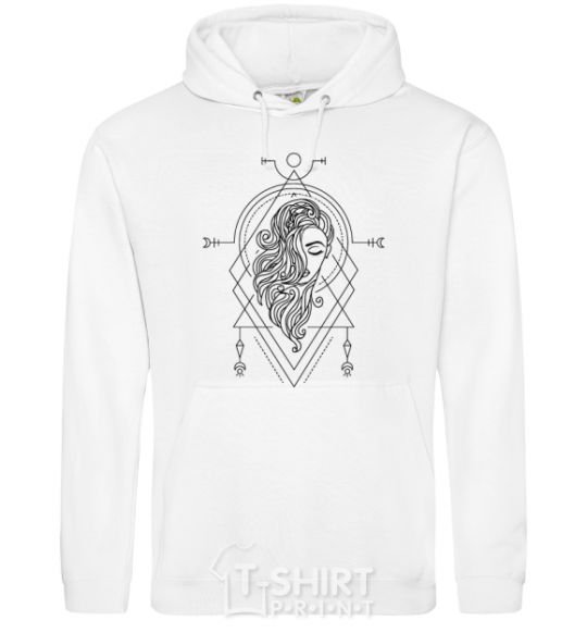 Men`s hoodie Virgo rhombus White фото