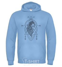Men`s hoodie Virgo rhombus sky-blue фото