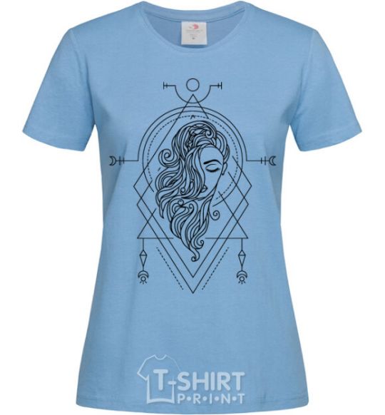 Женская футболка Дева ромб Голубой фото