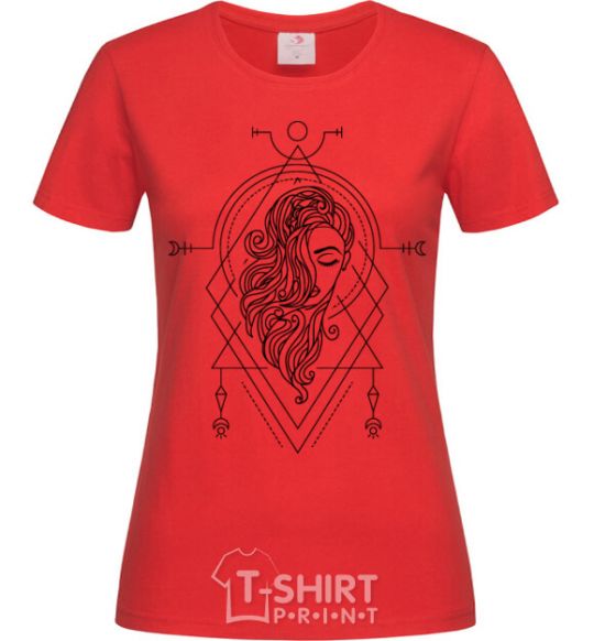 Женская футболка Дева ромб Красный фото