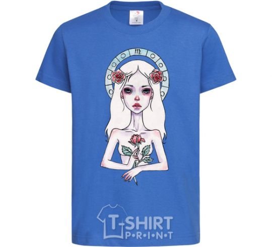 Kids T-shirt Virgo roses royal-blue фото