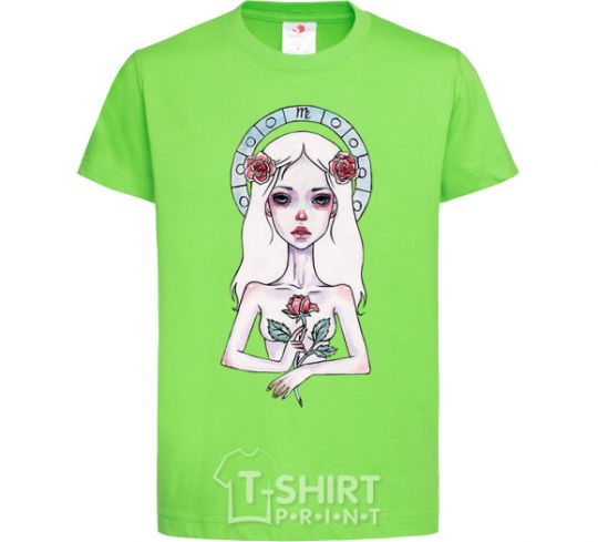 Kids T-shirt Virgo roses orchid-green фото