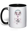 Mug with a colored handle Virgo roses black фото