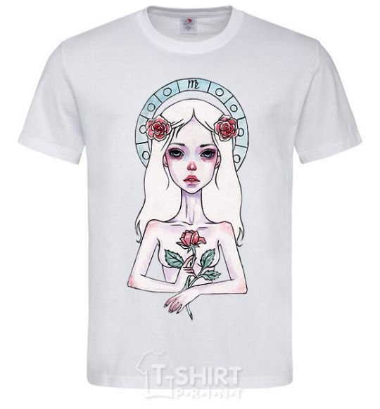 Men's T-Shirt Virgo roses White фото