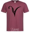 Men's T-Shirt Aries sign burgundy фото