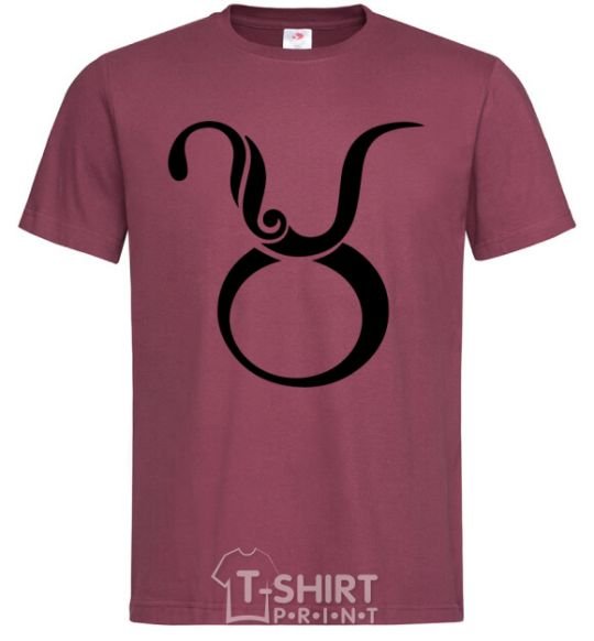 Men's T-Shirt Taurus sign burgundy фото