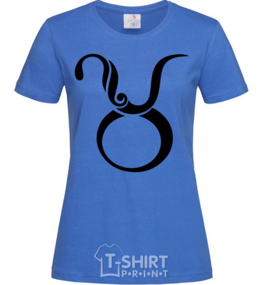 Women's T-shirt Taurus sign royal-blue фото