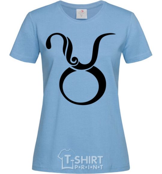 Women's T-shirt Taurus sign sky-blue фото