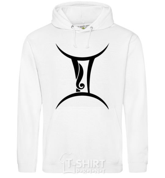 Men`s hoodie Gemini sign White фото