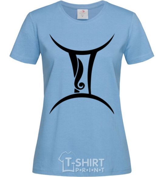Women's T-shirt Gemini sign sky-blue фото