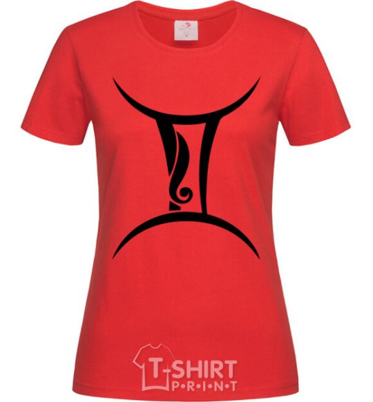 Women's T-shirt Gemini sign red фото