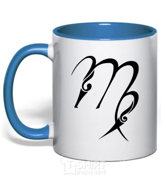 Mug with a colored handle Virgo sign royal-blue фото