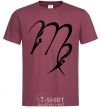 Men's T-Shirt Virgo sign burgundy фото